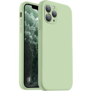 Vooii Compatible with iPhone 11 Pro Case, Upgraded Liquid Silicone with [Flat Edges] [Camera Protection] [Soft Anti-Scratch Microfiber Lining] Phone Case for iPhone 11 Pro 5.8 inch - Matcha
