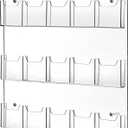 15 Pockets Clear Acrylic Brochure Pamphlet Holder Brochure Display Stand Business Tri Fold Brochure Multi Slot Holder Rack Wall Mount Pocket for Literature Menu Document Flyer Advertise Supplies