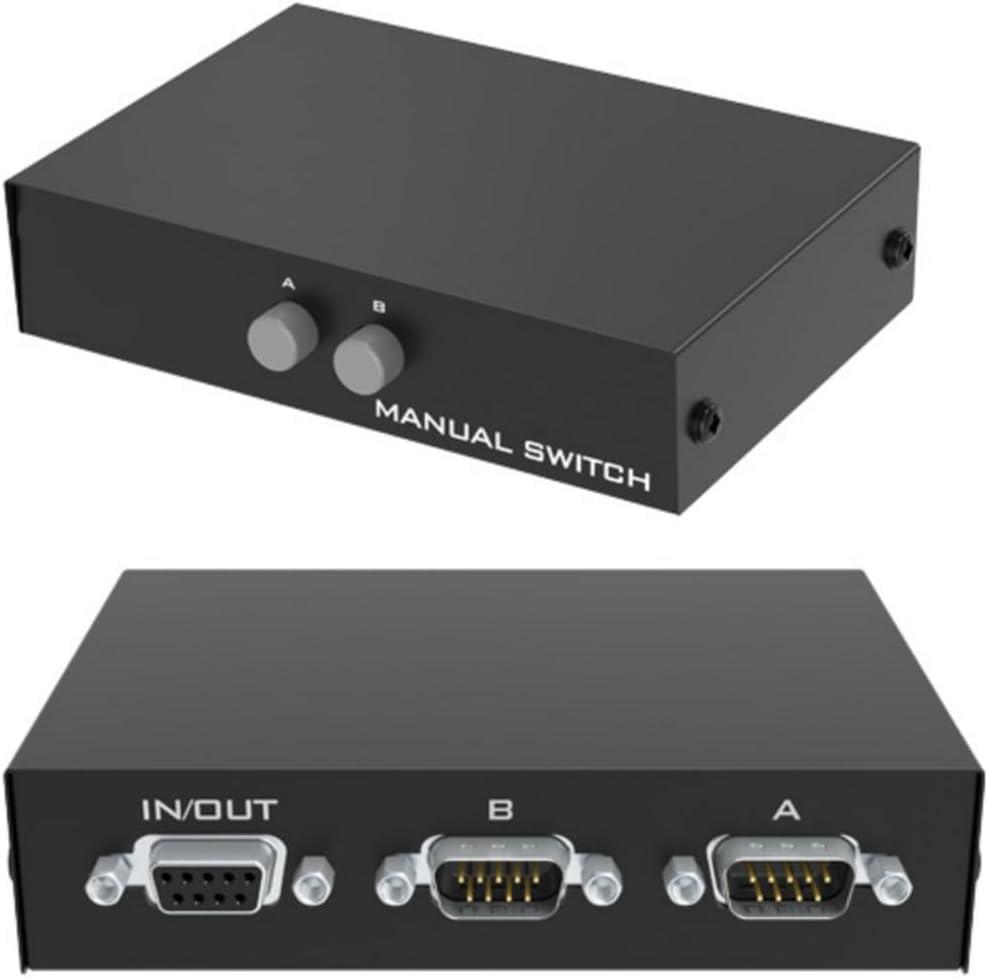 Serial DB9 Pin RS232 Switcher Sharer Splitter 2 in 1 Out 1 in 2 Out Bi Directional Interchange1 Host at a time 2 Computer Host laptops Sharing Monitoring or Hard Disk Recorders