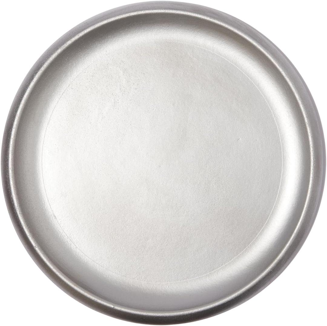 DN DECONATION Silver Ottoman Tray, Large Round Decorative Trays for Home Decor, Coffee Table Trays for Perfume, Jewelry, Living Room, Table Centerpiece, Bathroom Decor, Couch