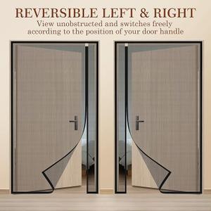 Yotache Reversible Left Right Side Opening Magnetic Screen Door Fits Door Size 48 x 80, Reinforced Sewing Mesh for Balcony, French, Sliding Glass Door, Actual Screen Size 50" x 81"