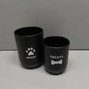 Dog Treat Container Set of 2, Dog treat jar with Airtight Lid, Small dog food container, Dog Cookie Jar for kitchen Counter, Treats Canister, Pet Treat Container 8.3x4.9 & 7.1x4.3 (Black)