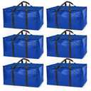 ClearSpace Heavy Duty Moving Bags or Storage Bag – Large Moving Boxes with Backpack Straps, Zippers & Handles – Perfect for Moving, College Dorm, Traveling, Camping, Christmas Decorations, 6 Pack