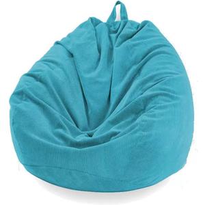 Bean Bag Chair Cover, Corduroy Stuffed Animal Storage Bean Bag Cover (No Filler) Oversized Soft Zipper Beanbag Cover for Living Room(Sky Blue,M)