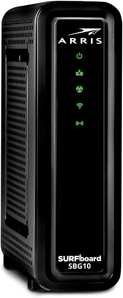 ARRIS (SBG10) - Cable Modem Router Combo - DOCSIS 3.0 16 x 4 Gigabit & AC1600 WiFi, For Comcast Xfinity, Cox, check with ISP for compatibility [Not for Spectrum] 400 Mbps Max Internet Speeds