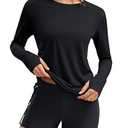 ATTRACO Rash Guard Set Women SPF Long Sleeve Fishing Shirts 2 Piece Bathing Suits with Shorts Black L