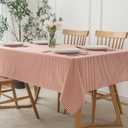 maxmill Checkered Rectangle Dining Room Tablecloth Water Resistance Wrinkle Free Spillproof Heavy Weight Gingham Plaid Table Cloth for Banquet Parties Holiday Dinner, 60 x 84 Inch Rust White