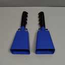 BLUE PANDA Cowbell Noise Maker - 9-Inch, Royal Blue, Pack of 2 - Metal Cowbell Instrument with Ergonomic Handle - Cheering Bell for Stadium Cheers & Celebratory Noise Maker