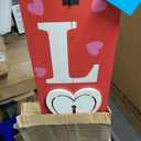 Glitzhome 42"H Valentines Wooden Porch Sign Large LOVE House-shaped Porch Decor for Valentine's Day Love Sign Home Front Door Yard Party