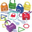 Xylolin Preschool Shape Sorting Matching Learning Locks with Keys Toys for Toddlers, Color Recognition Toy Set,Montessori Educational Fine Motor Skills Toy for Kids Ages 3+
