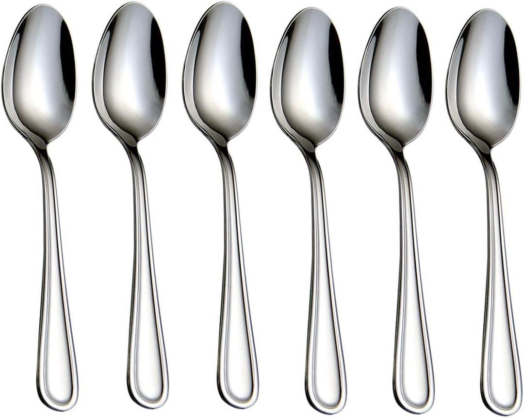 Teaspoons Stainless Steel 18/0 Tea Spoons 6 Pcs, 6.29 Inches For Home, Kitchen Restaurant, Slilver