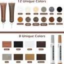 Oriflame Wood Furniture Repair Kit: 12-Color Filler and 8-Color Markers - Wood Touch Up for Scratches/Cracks/Holes/Stains in Floors/Table/Cabinets(Hardwood/Laminate)
