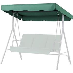 Flexzion Replacement Canopy for Outdoor Swing - 72" X 52" 2 Seat Bench Glider Swings Shade Fabric UV Weather Waterproof for Outdoor Garden Patio Yard Park Porch Seat Furniture, Green
