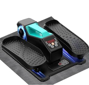 Under Desk Elliptical, Electric Leg Exerciser While Sitting for Seniors Adults, Portable Quiet Elliptical Exercise Machine, Seated Pedal Exerciser with Remote Control, 12 Adjustable Speeds (Blue)