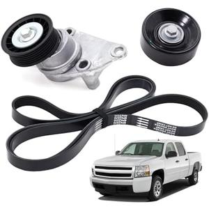 Complete Serpentine Belt Drive Component Kit Compatible with GM 2003-2006, for Chevy 2002-2007, for GMC 2002-2007 Replace# 12609719 12555609 12626222 90K-38158C