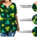 VISLILY Women Plus-Size Tops V Neck T Shirts Casual Summer Tunics Tee (Green_sp012)