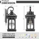 Darkaway Outdoor Wall Lights, Exterior Light Fixture with Seeded Glass, Aluminum Anti-Rust Exterior Lights Sconces Lighting for House Porch Yard Hallway Doorway Garage, Medium-2 Pack
