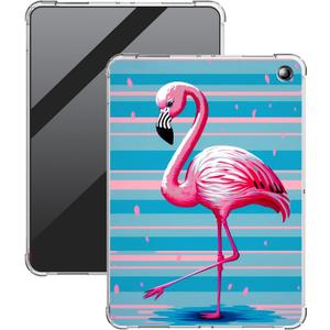 Pink Flamingo Clear Case for Kindle Fire HD 10 & Fire HD10 Plus Tablet (11th Generation, 2021 Release) 10.1" Tablet Lightweight Transparent TPU Shockproof Protective Cover