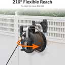 Giraffe Tools Garden Hose Reel Wall Mount, 125FT 5/8" Hose Capacity, Heavy Duty Water Hose Reel, Hose Guide Pre-Installed with Crank, 210 Swivel, for Yard Lawn Garage