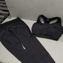 Seamless Racer Back Sports Bra & Sports Leggings, Size Large, Black