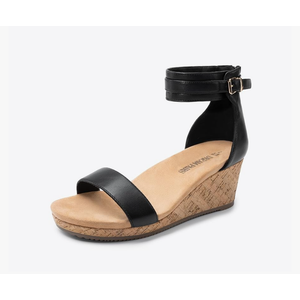 DREAM PAIRS Women's Open Toe Buckle Ankle Strap Platform Wedge Sandals Summer Shoes, Size 9,5