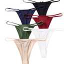 Murimia G-String Thongs for Women No Show Underwear Breathable Low Rise T-back Bikini Panties 1-6 Pack