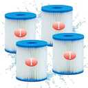 MRSTOT Type I Filter Cartridge for Pools,Replacement Filters Cartridge for 58093,for Summer Waves,for 300/330 Gal/H Filter Pumps (4 Pack)