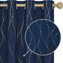 Deconovo Blackout Curtains - Thermal Insulated, Noise-Reducing Window Drapes for Bedroom, Living Room -2 Panels, Navy Blue, 52W x 84L