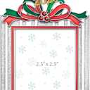 GUOER Christmas Tree Ornament Picture Frame Holiday Keepsake Gift Home Decor Christmas Decorations Xmas Gifts Pendant with 2.5" Photo Frame Insert (Silvery Red 2025)