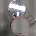 Compact Makeup Mirror with Lights - 3.5" Portable, 2-Sided, Lightweight & Shatterproof, Folding Magnifying Mirror 2X/10X, for Women (Pink)