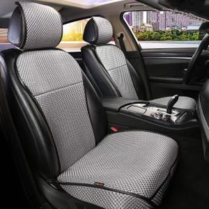 Auto Newer Luxury Breathable Car Seat Cover Fit Four Seasons, Universal Front of Car Seat Cushions, Bottom Seat Covers of Full Wrapped Edge,Universal Fit for 95% Cars,SUV,Pickup,Van(Grey，2PCS)