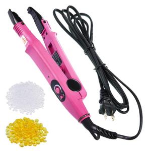 Zhehao Hair Extensions Tool Us Plug Professional Hair Extensions Tools U Tip Professional Heat Iron Connector Wand with 2 Bags Keratin Glue Granule Beads