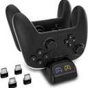 Switch 2 Pro Controller Charger Dock, 2-Port USB-C Controller Charging Station for Switch Pro, PS5 Controller, Xbox Series X|S & Elite 2, Type-C Adapters, LED Indicator, 5V2A Recommended
