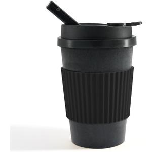 Portable Coffee Cup with Ceramic Bowl & High-Temperature Silicone | Unique Concealable Style for Gatherings(Midnight Dark)