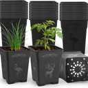 36 Pack 5.5 Inch Square Nursery Pots, Plastic Flower Pots with Drainage, Plant Pots for Plants, Reusable Planting Pots Planter for Seedlings, Transplanting & Indoor Use
