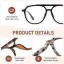 Aviator Reading Glasses for Women Men Oversized Blue Light Blocking Computer Reader Designer Large Spring Hinge LK6081 (C1black+c2white Tortoise+c3brown Tortoise)