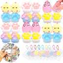 Taba Squishy Pack  24 Pack Taba Squishies with 50 Stickers, Easter Squishy Toys Party Favors for Kids 4-8 8-12, Treasure Box Toys fidgets for Classroom ,Easter Basket Stuffers ,Goodie Bags Stuffers