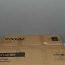 VASAGLE Side End Table with Charging Station, Slim Nightstand with 2 Drawers, Narrow Bedside Table for Living Room, Small Spaces, Turquoise Brown and Ink Black ULET321B60