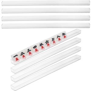 WADORN 8Pcs Mini Mahjong Racks, Clear Acrylic Mini Tiles Game Holder PreventFalling Compact Portable Card Storage Racks for Dominoes Mahjong Home House Party Travel Business Club, 13mm Inner Diameter