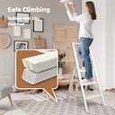 HillhutApex 3 Step Foldable Aluminum Step Ladder with Handgrip, Anti-Slip Pedal, 330 lbs Capacity, Lightweight & Portable for Home, Kitchen, Office, Garage (White)