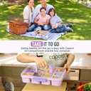 Caperci Original Snackle Box Container - 10-Compartment Snack Divided Serving Tray with Lid & Handle, 2 Dressing Containers, Perfect for Picnic Party, Leak-Proof, Dishwasher Safe, BPA-Free (Orchid)