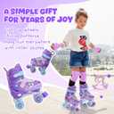 SUPER YOUNGSTER Adjustable Light Up Kids Unicorn Roller Skates for Girls Ages 4-6 5-8 8-12, Toddlers Beginner Cat RollerSkates