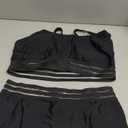 Womens High Waisted Bikini Sets Sporty Crop Top Color Block Swimwear Bandeau Scoop Neck Vintage Two Piece Bathing Suits (XX-Large, Black Mesh)