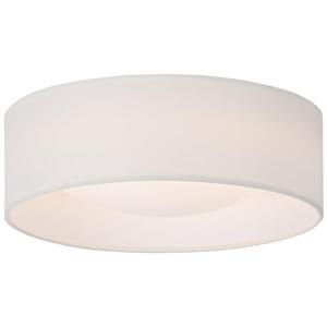 CALOKES 13" White Fabric Flush Mount Ceiling Light, 24W 3000K LED Closed to Ceiling Light Fixture with Classic Linen Drum Design for Bedrooms, Kitchen, Dining Room, Hallway