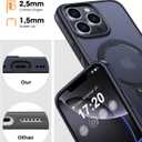 360° Rotatable Magnetic Stand for iPhone 16 pro Case Compatible with Magnetic 16FT Military Drop Protection, Anti-Scratch/Fingerprint Shockproof iPhone 16 pro Phone Case(Matte-Black)