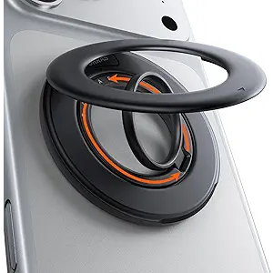 TORRAS 2025 Flagship Magnetic Phone Grip Ring Holder Kickstand [2Sided Magnetic] [360 Rotation] Fit for MagSafe Accessories for iPhone 17 16 15 14 13 12 11 Samsung, Google, Black