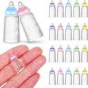 Kichvoe  Doll Bottle Set: Miniature Plastic Milk Containers Dollhouse Feeding Bottle Novelty Tiny Candy Jar for Baptism DIY Craft Party Favors