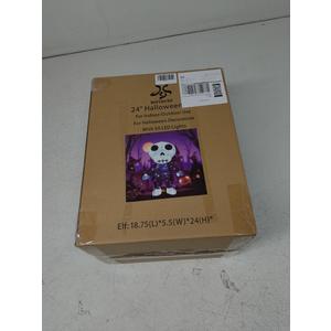 Halloween Decorations Outside Lighted Skeleton - HOYECHI Outdoor Halloween Decor Cute Skeleton Elf 2FT, Light Up Skeleton with 50 LED Lights, Ground Stakes, for Front Yard Porch Gardens Party