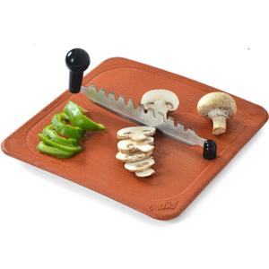 Anjali Fantastique Chopping Board with Cutter  Large Polypropylene Cutting Board with Dual-Handle Stainless Steel Blade | Manual Vegetable & Herb Chopper for Everyday Kitchen Use