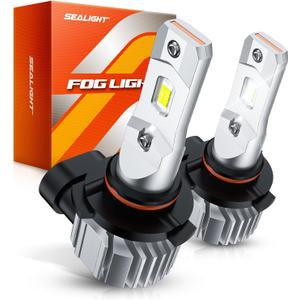 SEALIGHT H10 9145 LED Fog Light Bulbs, 44000LM Super Bright 9145 9140 H10 Fog Lights LED Bulb 6500K White, Plug & Play, Canbus Ready for Cars, Trucks, SUVs, Pack of 2